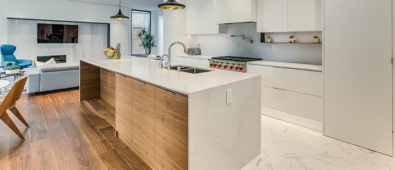 Modern kitchen design in Toronto with sleek countertops