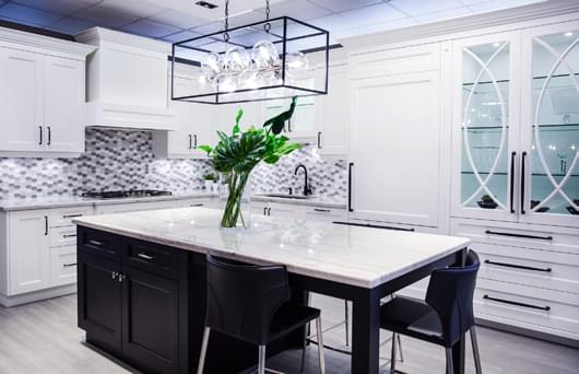 European-inspired kitchen with custom cabinetry